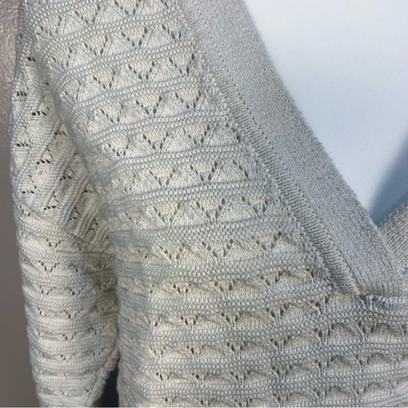 Veronica Beard Bracia Pointelle V Neck Sweater - Picture 4 of 15